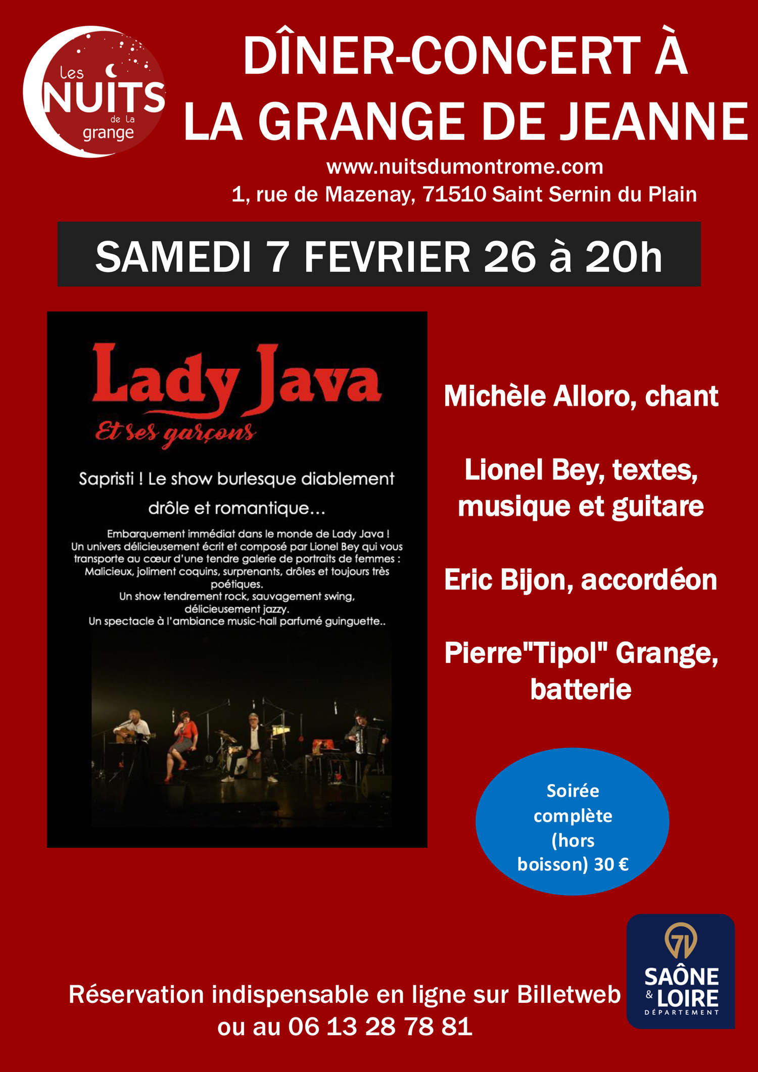 AFFICHE-7 FEVRIER - La grange de jeanne