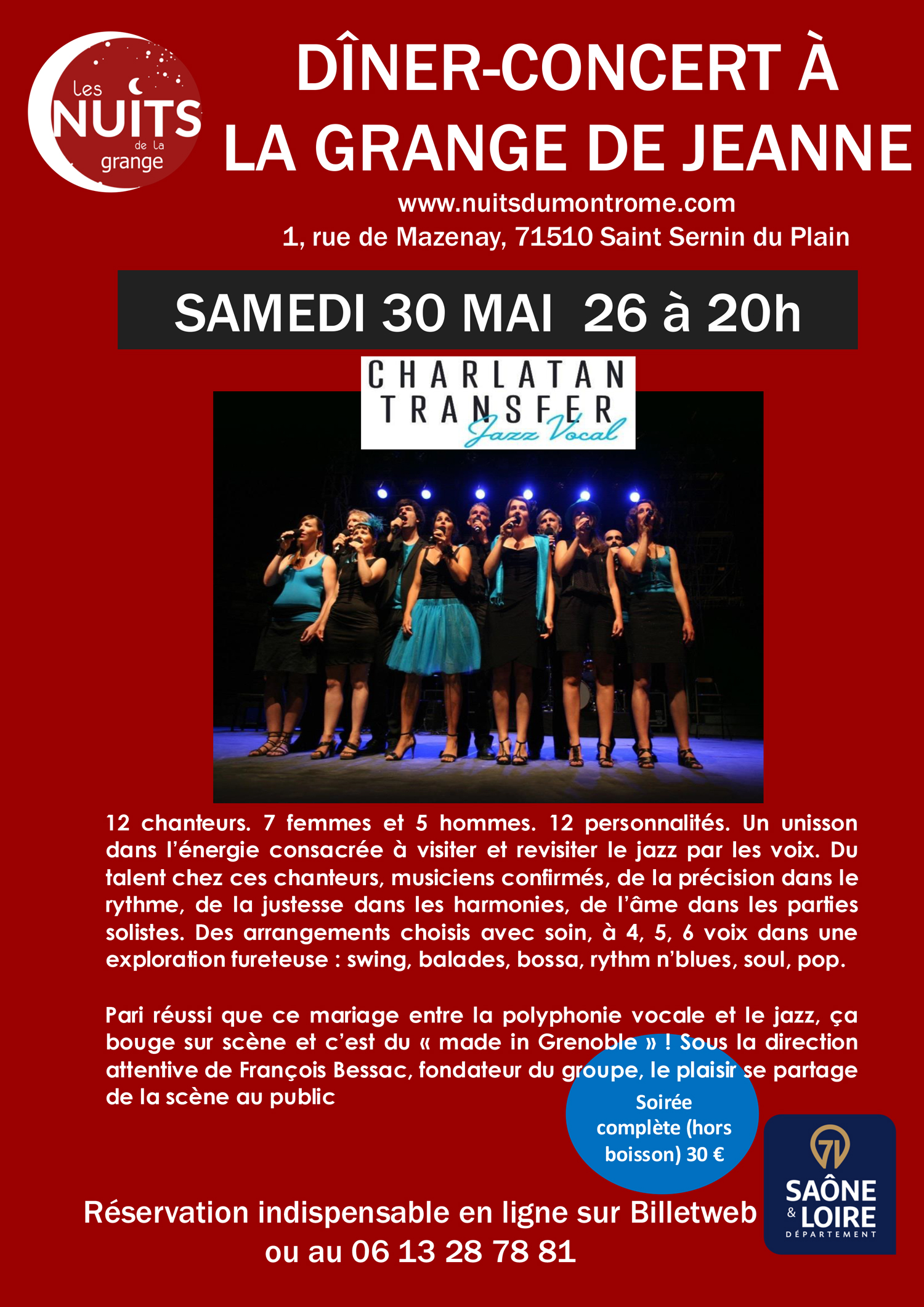 AFFICHE- 30 MAI - La grange de jeanne